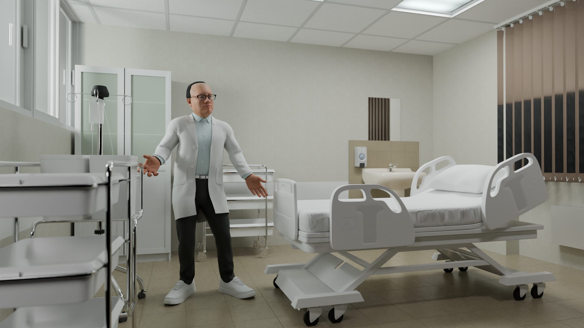 3D-доктор в палате виртуальной клиники